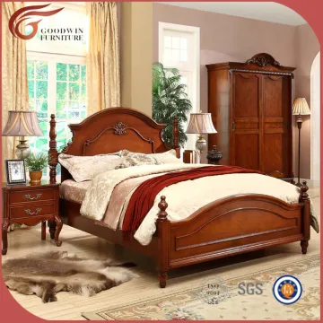 antique wood furniture king bed A52