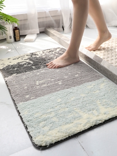 Modern colorful stripe water absorption bath mat
