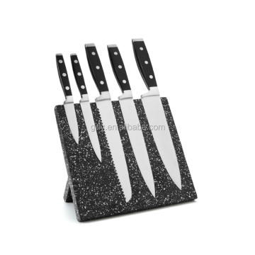 Customized Professional Stainless Steel Kitchen Knife Set with Magnetic Block