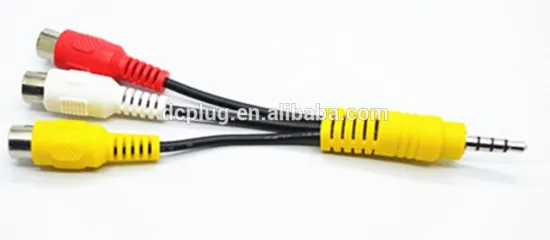 Factory direct selling Y Splitter AV adapter Audio rca cable 3.5mm 4-pole to 3 RCA Cable M/F