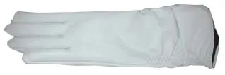 white feather gloves