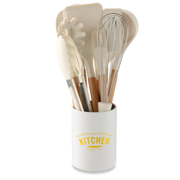 Wholesale Wooden Handle Non-Stick 12Pc Silicone Kitchen Utensil Set - Heat Resistant to 446F