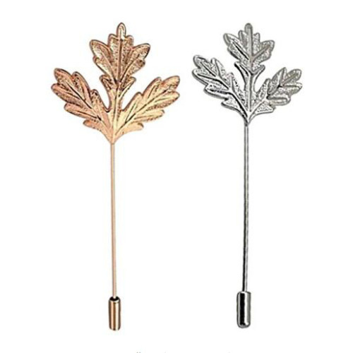 Maple Leaf Brooch Pin dengan Charms Electroplate