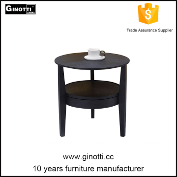 Oak black wood round modern night stand