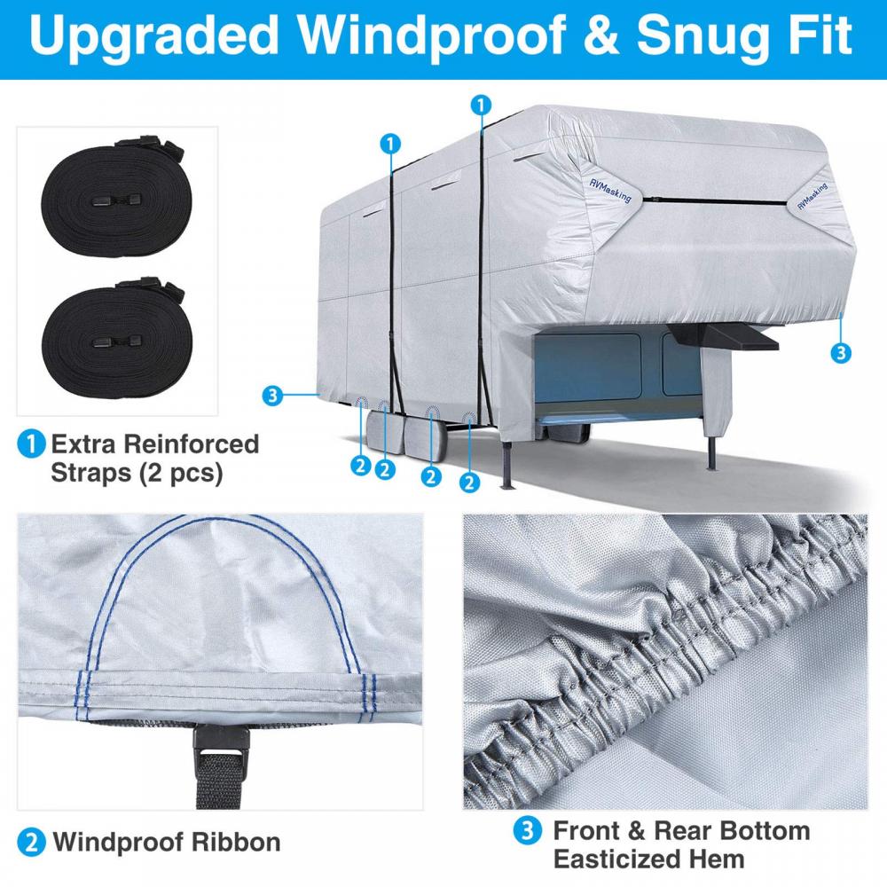 022 RIP-STOP BARU 5th Wheel Windproof Camper Cover