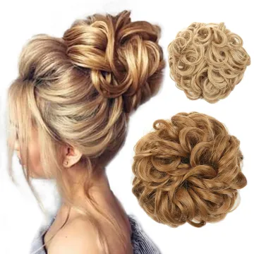 Wholesale Messy Curly Hairpieces for Women Hair Bun Elastic Scrunchie Chignon Updo Curly Hair Synthetic Wrap Ponytail Extension