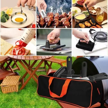 Grilling Accessories Barbecue Grill Tools Set 17PCS Stainless Steel BBQ Tools Set for Flat Top Griddle