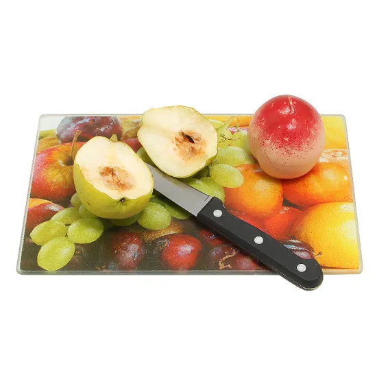 Colorful Design Rectangle Tempered Kitchenware Glass Cutting Board/ Chopping Board