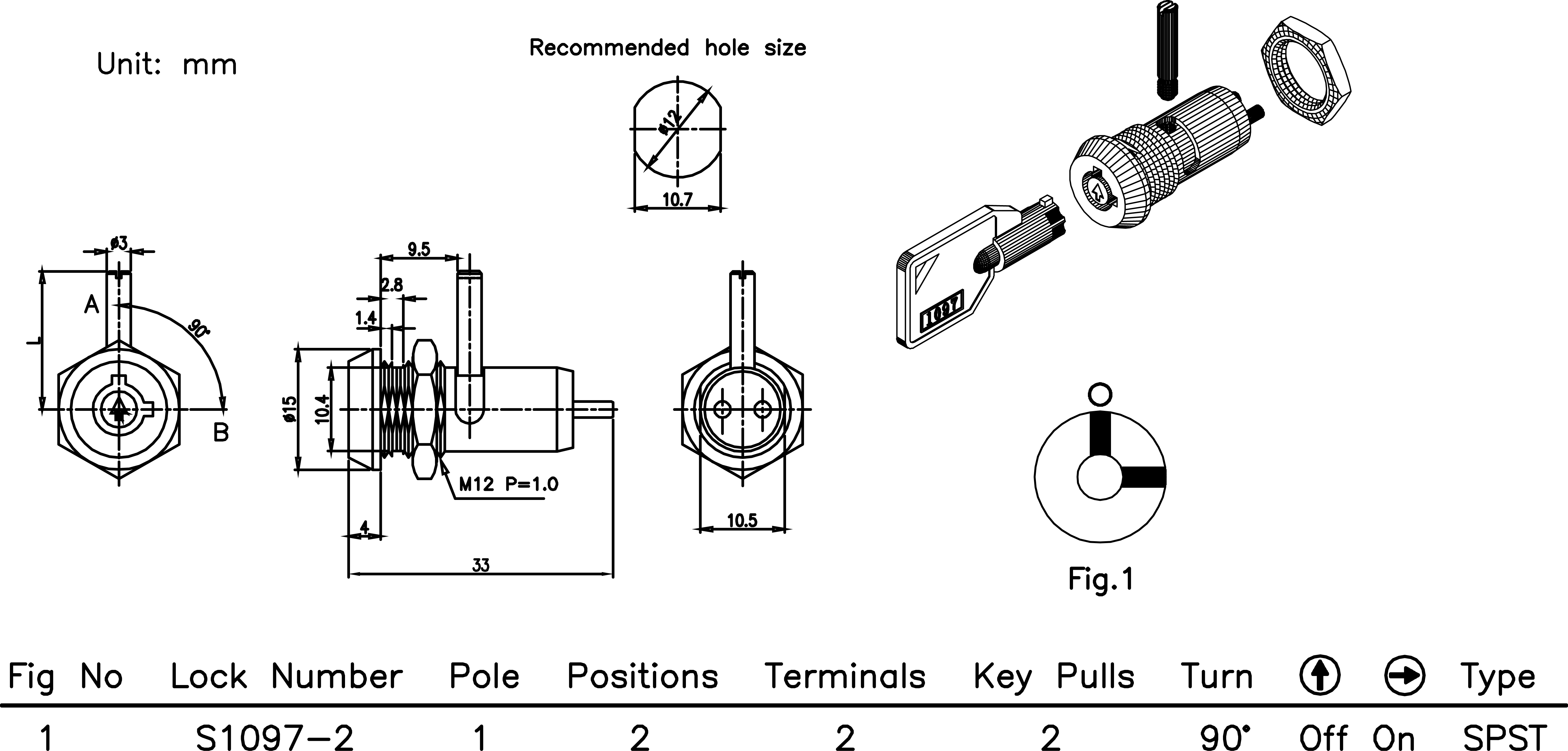 Key position. Размеры кнопки ключ keyswitch doorhan.