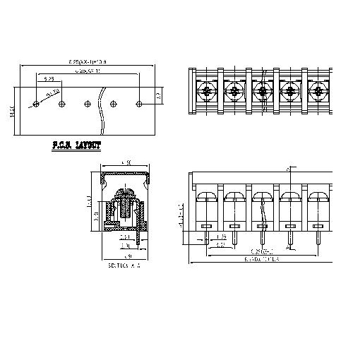 AT838-8.25XXX-S Barrier Terminal Block Pitch8.25mm 