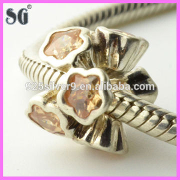 african beads jewelry set flower shape 925 authentic silver charm zircon sterling silver bead fits european bracelet