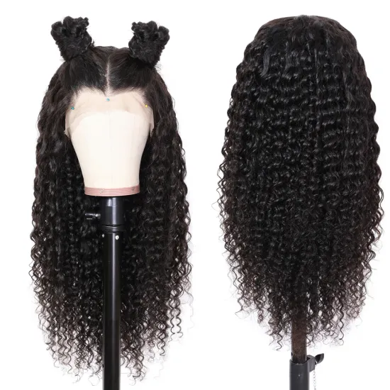 10 Inch 26 Inch Deep Wave Lace Front Wig Brazilian Cuticle Aligned 1 Year Warranty Human Hair