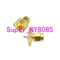 Connector RP.SMA male jack 4-hole 12.7mm flange solder panel mount straight