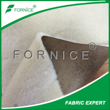 China manufacture OEM bonded fake fur with hot stamping foil suede fabric