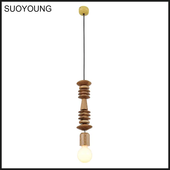 Modern Wooden Chain Lamps Restaurant Hanging Wood Lighting (MD20015-1F)