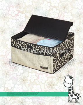 Household Fabric cube foldable storage box with handle for clothes or toy