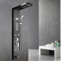 Hot Sale 304 stainless steel temperature display LED rainfall shower heads massage thermostatic shower panels