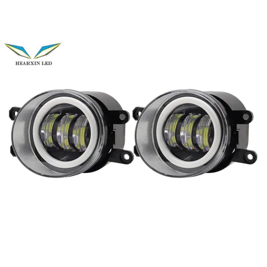 4 Inch Dual Color Fog Lights with Angel Eyes for Jeep Wrangler 4x4