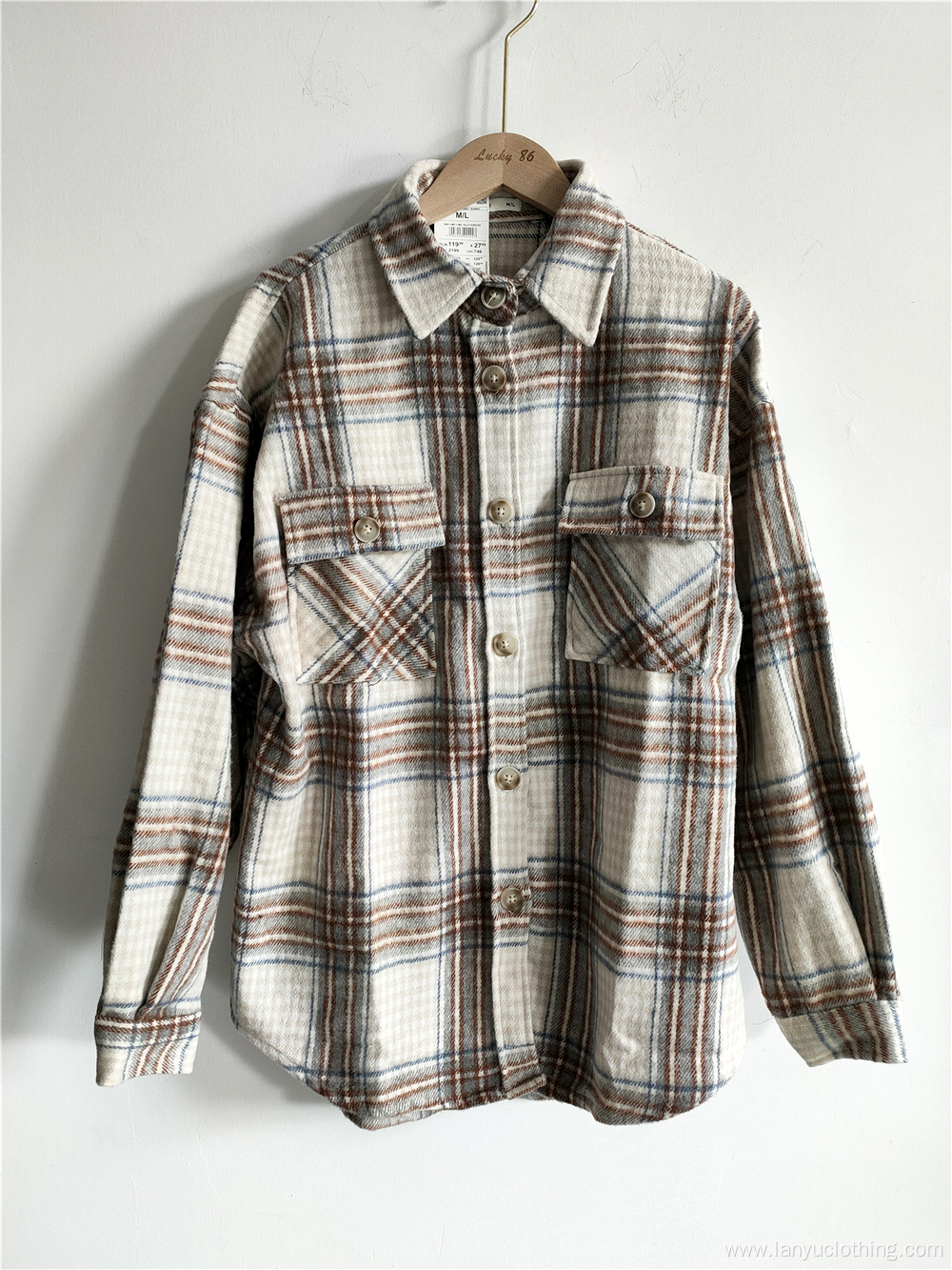 Women's Long-sleeved Plaid Shirts