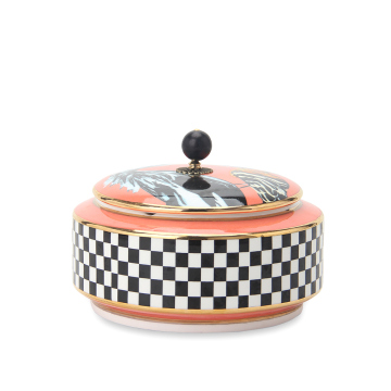 Luxury Orange Lattice Pattern Ceramic Cigar Ashtray with Lid