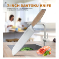 CUCHILLO SANTOKU DE 7 PULGADAS CON MANGO DE MADERA PAKKA