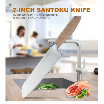 PAKKA AHŞAP SAPLI 7 İNÇ SANTOKU BIÇAĞI