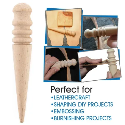 YIFENG Multi-Size Round Wood Leather Burnisher - Leather Edge Polishing Tool