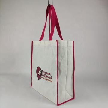 Bolsa de lona blanca con logotipo personalizado