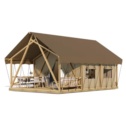 Outdoor Wooden Canvas Hunting Tent