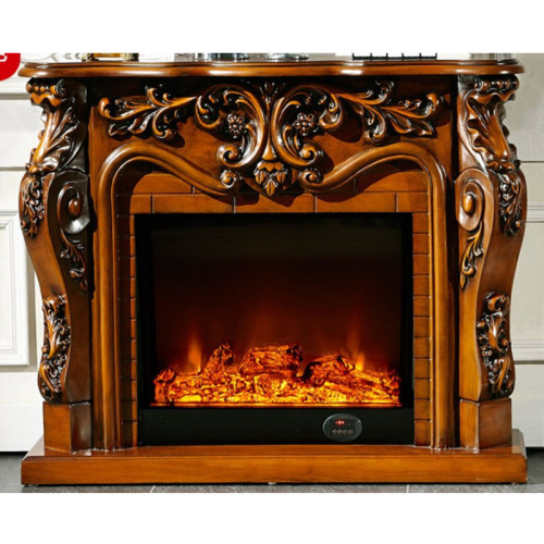 Electric Fireplace With Wood TV Stand Mantel