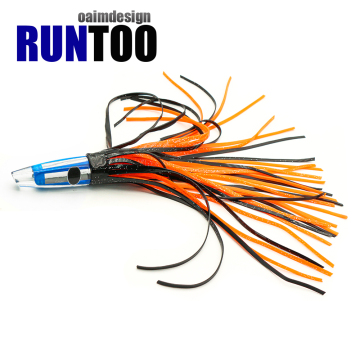 Runtoo OEM Multi-colored Resin Head Squid Octopus Skirt Saltwater Trolling Lure for Marlin and Tuna Fishing