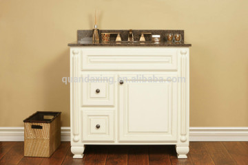 White RTA Bathroom Cabinets Vanities with Marble Vanity Tops