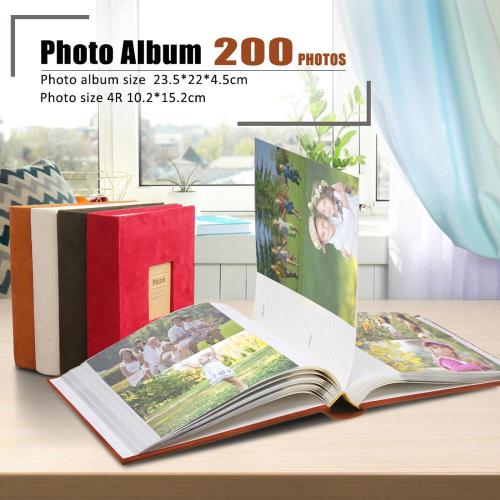 1Pc Holds Photos Slip In Memo Photo Album Family Memory Notebook Picture Albums 200 Photos For Photographs Albums Book 4 Colors