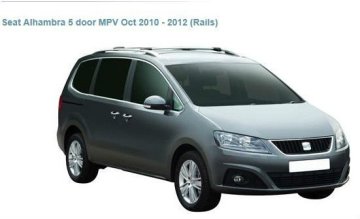 Auto Rack Whispbar per sedile Alhambra 5 porte MPV ottobre 2010 - 2012 (Rails)