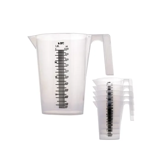 Transparent Plastic Polypropylene Measuring Cup with Handle and 1000mL Graduated Beaker