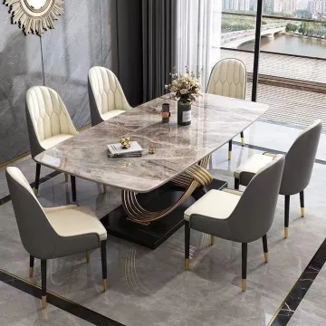 Nordic light luxury sintered stone dining table