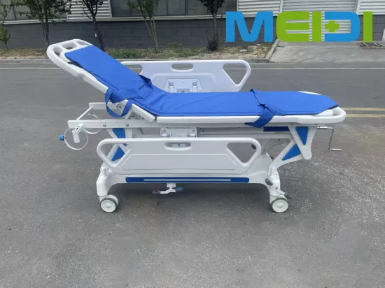 Hospital Patient Transport Trolley Stretcher, Height Adjustable Side Board for Infusion, for OR/ER/Endoscopy Room Use