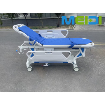 Hospital Patient Transport Trolley Stretcher, Height Adjustable Side Board for Infusion, for OR/ER/Endoscopy Room Use