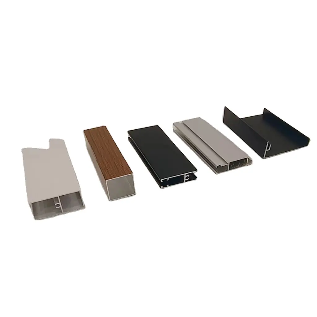 Aluminum extruded profiles used to clamp glass
