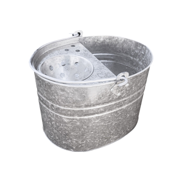 Galvanized Mop Bucket: Heavy Duty Cleaning Home Basket with Strong Handle