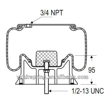 Freightliner 16-16019-000 gas-filled air bellow W01-358-8207 rubber air spring suspension system/ truck parts alloy piston