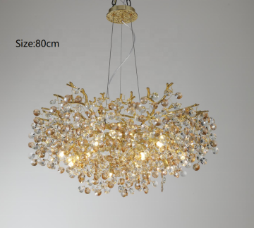 Nordic K9 Crystal Tree Branch Chandelier - Luxury Gold Modern Chandelier for Living Room, Kitchen, and Bedroom