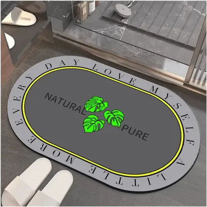 Comfy Super Antiskid Toilet Floor Bathroom Shower Diatom Mud Soft 3D Visual Non-slip Mat