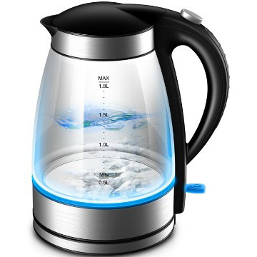 1.8 Liters Electric Glass Electric Kettle with LED Light