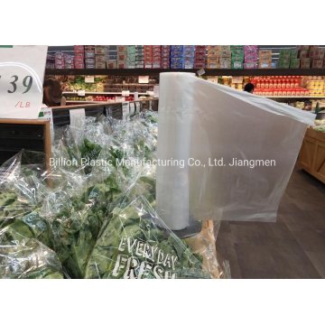 Supermarket Clear Flat Packaging Roll Bag for Vegetable and Fruit