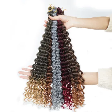 natural Deep Wave Synthetic Crochet Braid Hair Twists Braiding Hair Extension jerry curl Crochet Hair