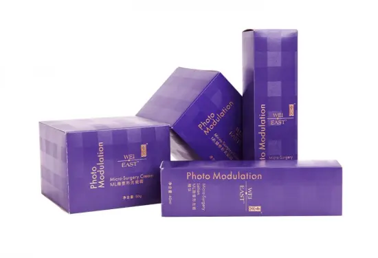 Purple And Black Foldable Box With Tuck Top