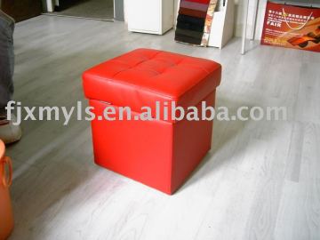 red PVC square chair