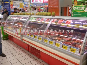 Fresh food and meat supermarket refrigerator freezer showcase