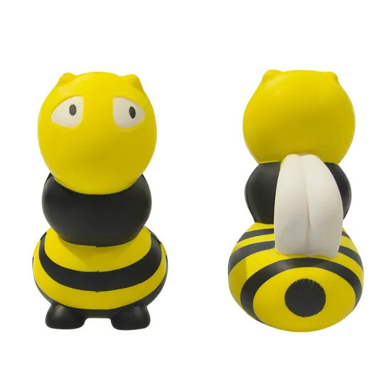 Cute Bee Shaped PU Foam Soft Toy - Anti-Stress Squeezable Fruit Stress Ball for Kids